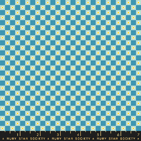 Animal Animal Flower Checks in Vintage Blue RS5169 15 - Ruby Star Society Sold by the Half Yard
